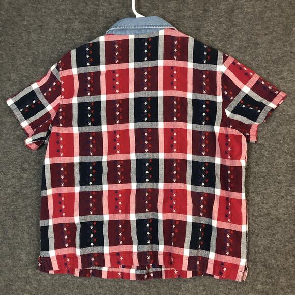 Lemon Grass 2Pcs Large Shirt w/Tank Plaid Short Sleeve Patriotic Patriot USA - Picture 5 of 11